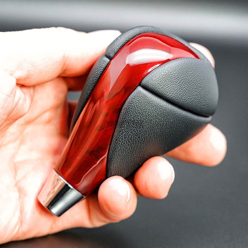 SHIFTIN Gear Shift Knob, Cherry Red, Walnut Wood, Leather, for Lexus ES300h ES350 GS300 GS350 GS430 GS450h GS460 IS250 IS300 IS350 LS460 LS600h RX350 RX450h - Image 4